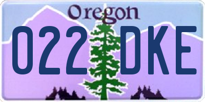 OR license plate 022DKE