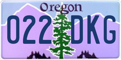 OR license plate 022DKG