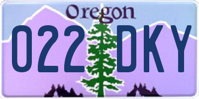 OR license plate 022DKY