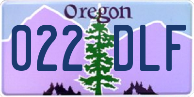 OR license plate 022DLF