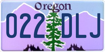OR license plate 022DLJ