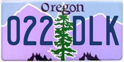 OR license plate 022DLK