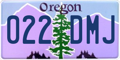 OR license plate 022DMJ