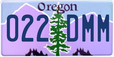 OR license plate 022DMM