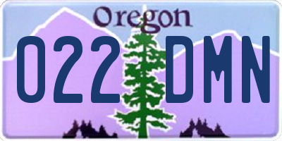 OR license plate 022DMN