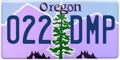 OR license plate 022DMP
