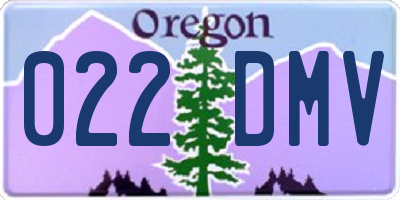 OR license plate 022DMV