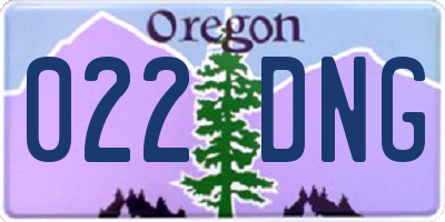 OR license plate 022DNG