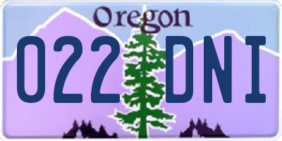 OR license plate 022DNI