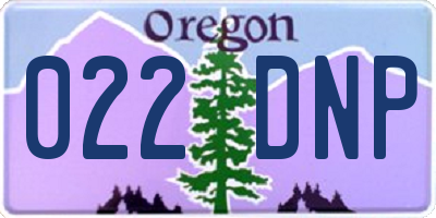 OR license plate 022DNP