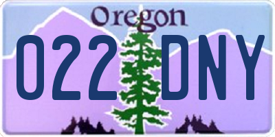 OR license plate 022DNY