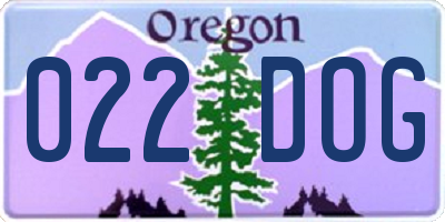 OR license plate 022DOG