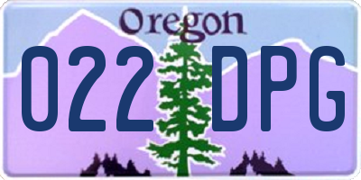 OR license plate 022DPG