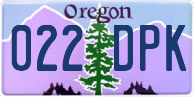 OR license plate 022DPK