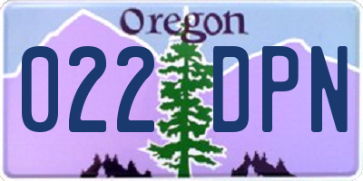 OR license plate 022DPN