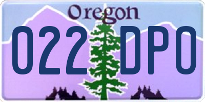 OR license plate 022DPO