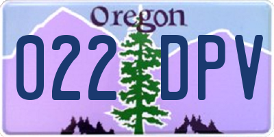 OR license plate 022DPV