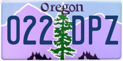 OR license plate 022DPZ