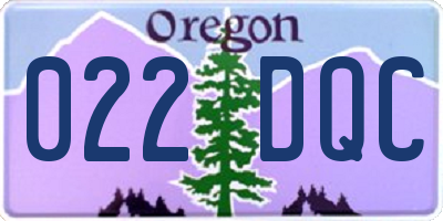 OR license plate 022DQC