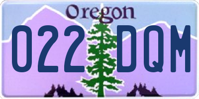 OR license plate 022DQM