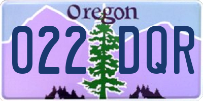 OR license plate 022DQR