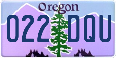 OR license plate 022DQU