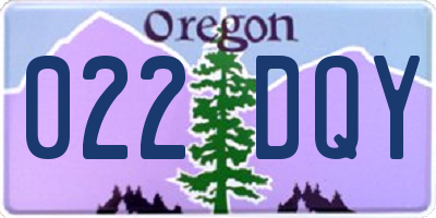 OR license plate 022DQY