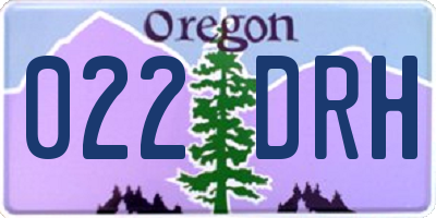 OR license plate 022DRH