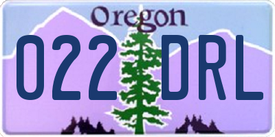 OR license plate 022DRL