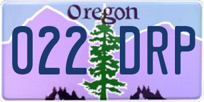 OR license plate 022DRP