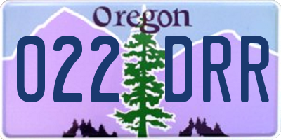 OR license plate 022DRR