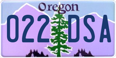 OR license plate 022DSA