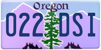 OR license plate 022DSI