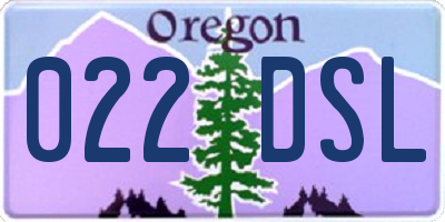 OR license plate 022DSL