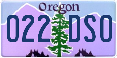 OR license plate 022DSO