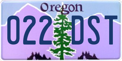 OR license plate 022DST