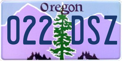 OR license plate 022DSZ
