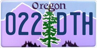 OR license plate 022DTH
