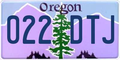 OR license plate 022DTJ