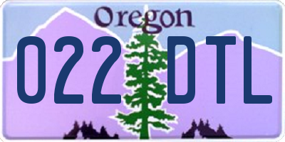 OR license plate 022DTL