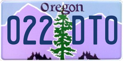 OR license plate 022DTO