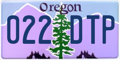 OR license plate 022DTP