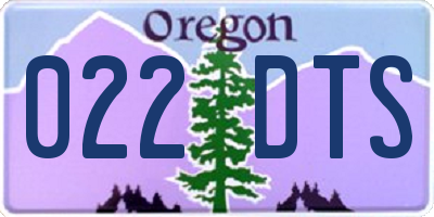 OR license plate 022DTS
