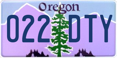 OR license plate 022DTY