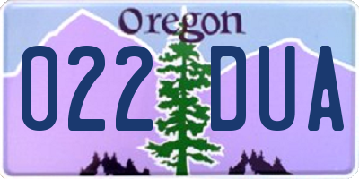 OR license plate 022DUA