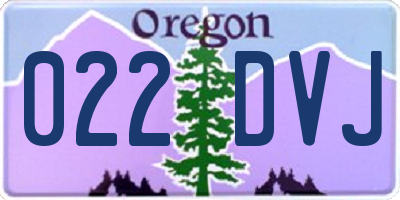 OR license plate 022DVJ