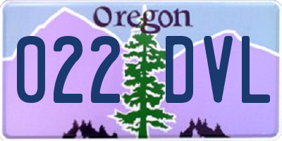 OR license plate 022DVL