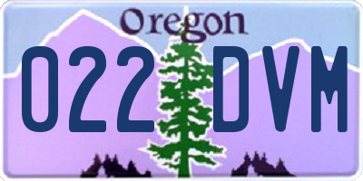 OR license plate 022DVM