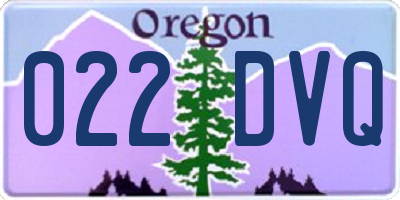 OR license plate 022DVQ