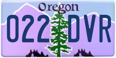 OR license plate 022DVR